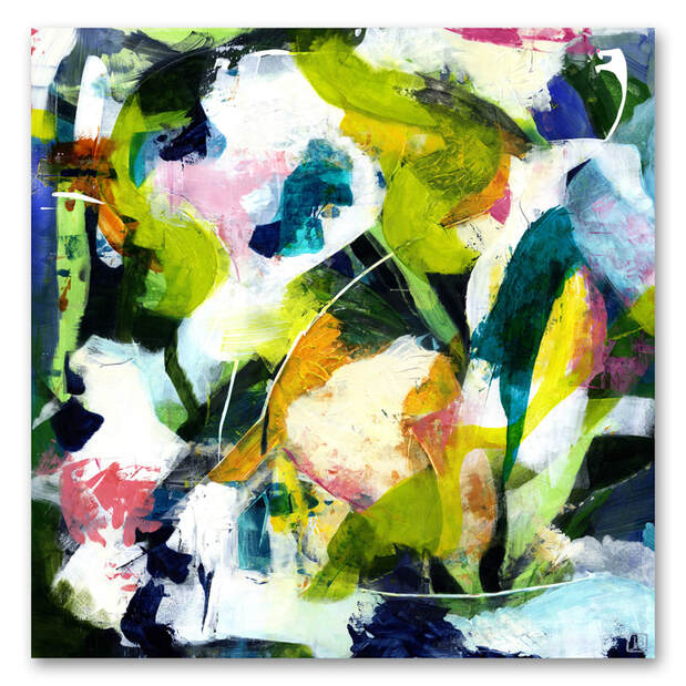Berkley Coming Home Dance of Joy abstract mixed-media painting