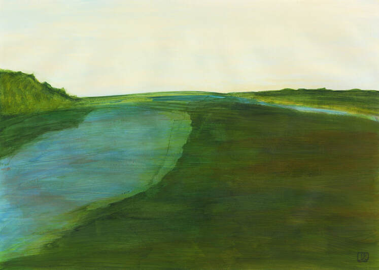 Inlet Acrylic Coastal Landscape Painting