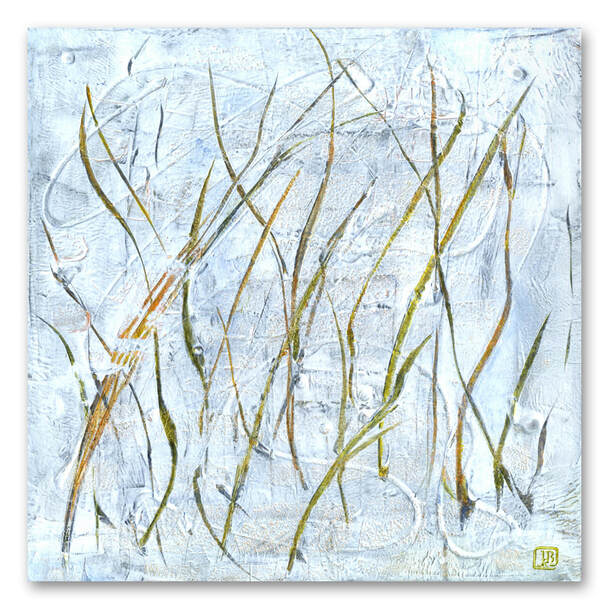 Berkley Keeping Time mixed-media abstract painting of grasses