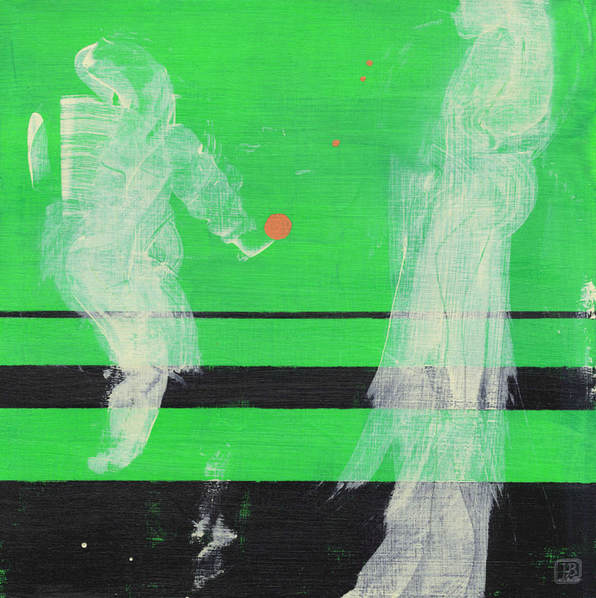 Berkley Dialog 7 Green Abstract Painting