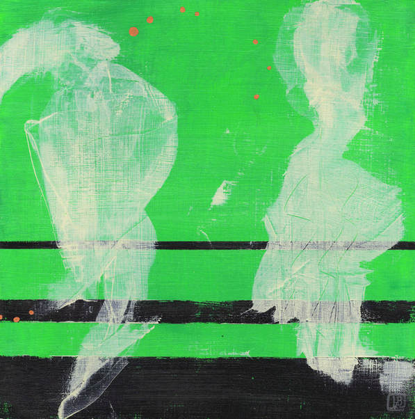 Berkley Dialog 7 Green Abstract Painting