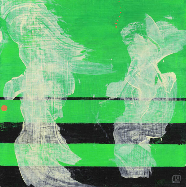 Berkley Dialog 9 Green Abstract Painting