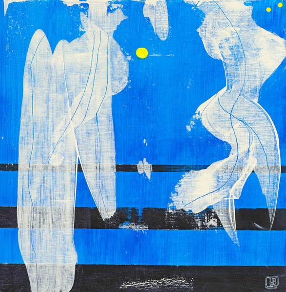Berkley Dialog 1 Blue Abstract Painting