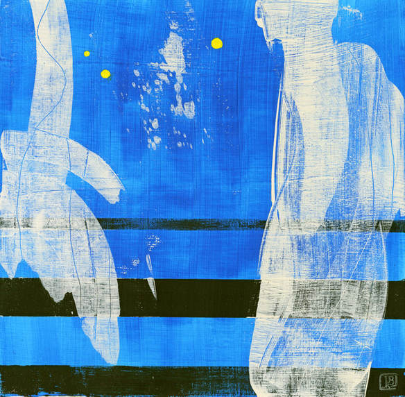 Berkley Dialog 2 Blue Abstract Painting