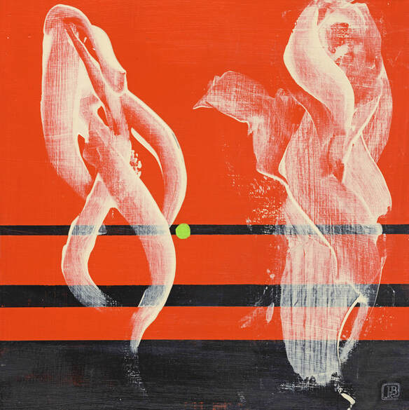 Berkley Dialog 4 Orange Abstract Painting