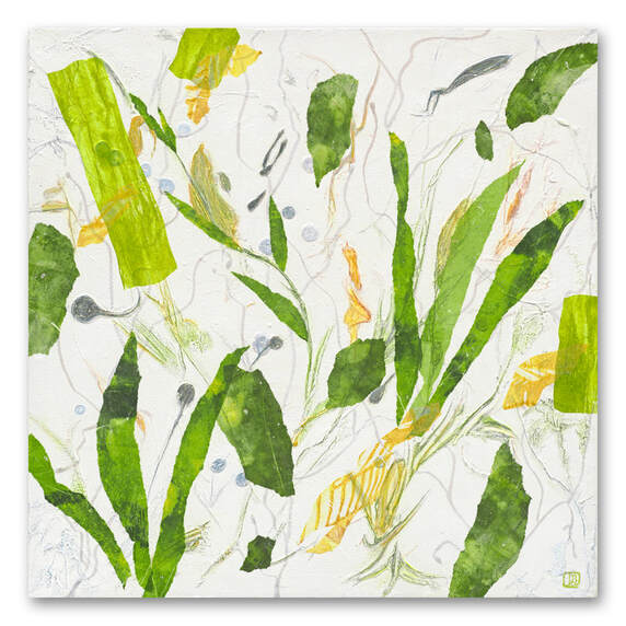 Berkley Emerging Life mixed-media botanical painting