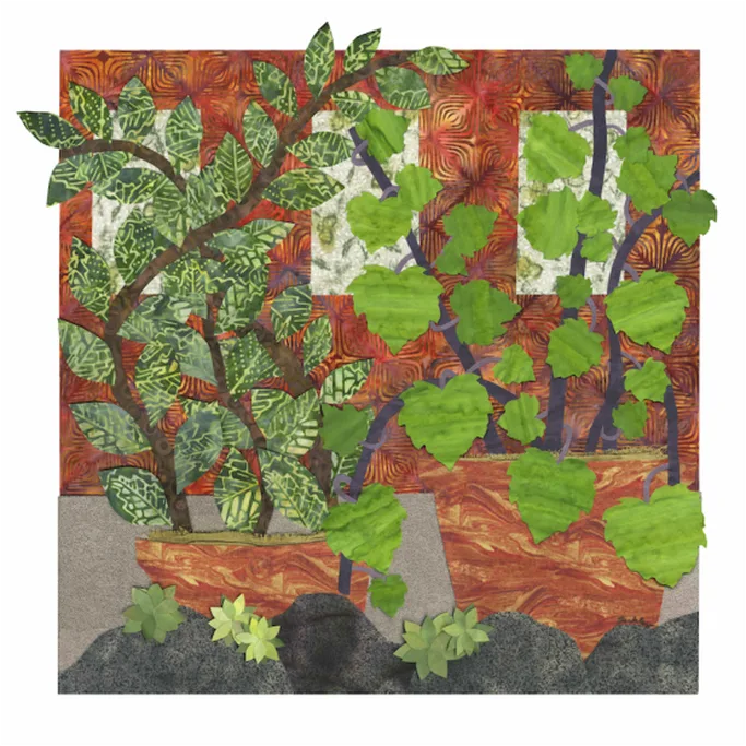 Conservatory Botanical Textile Collage