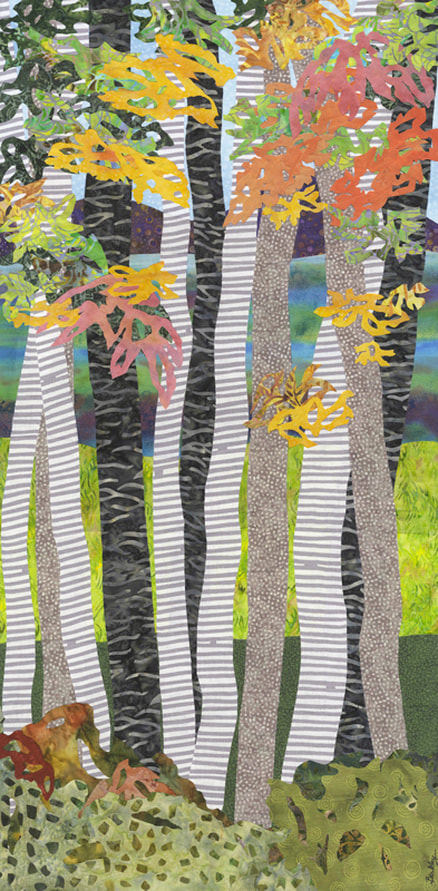 Berkley Autumn Grove Textile Tree Collage