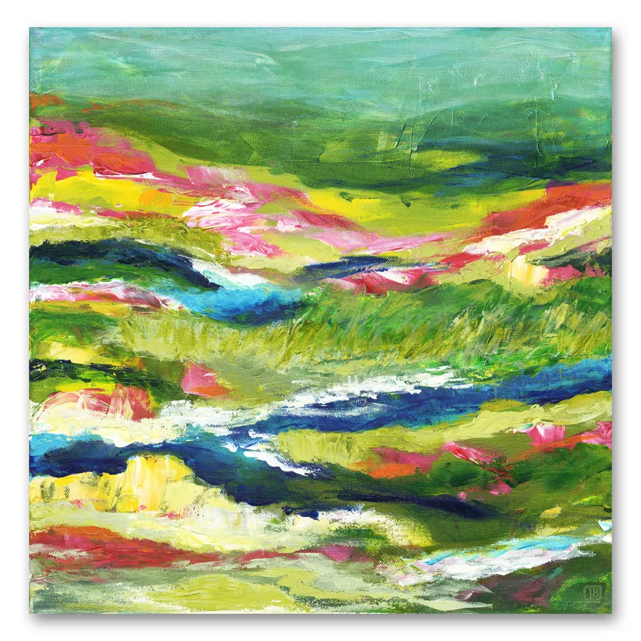 Berkley Breathe abstract painting of rolling meadow