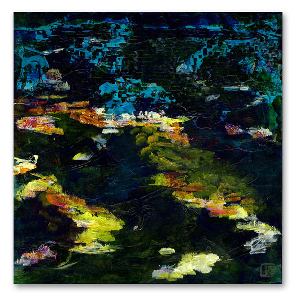 Berkley Reflection 3 Mixed-media Abstract Painting
