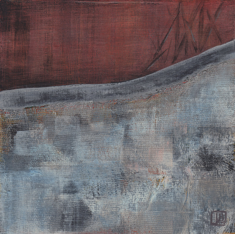 Berkley abstract mixed-media winter landscape