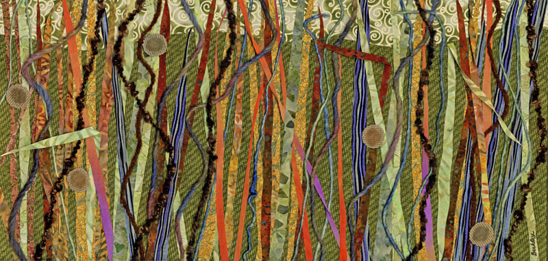Textile collage of Julia R. Berkley